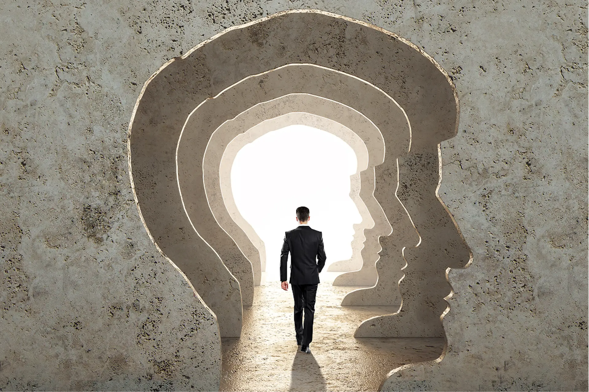 back view of businessman walking in abstract concr 2025 10 15 04 31 20 utc 1